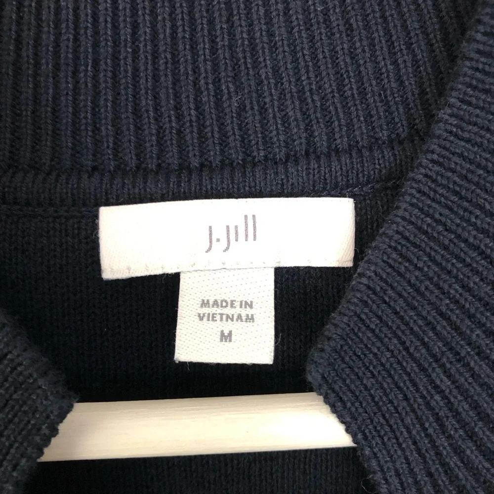 J. Jill Navy Knit Button Front Cardigan Sweater Medium